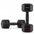 Set van 2 zeshoekige dumbbells halterset van rubber en staal 8 kg Goemon Aanbieding