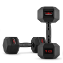 Set van 2 zeshoekige dumbbells halterset van rubber en staal 9 kg Goemon Aanbieding