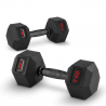Set van 2 zeshoekige dumbbells halterset van rubber en staal 9 kg Goemon Verkoop