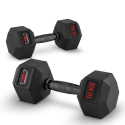 Set van 2 zeshoekige dumbbells halterset van rubber en staal 10 kg Goemon Verkoop