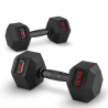Set van 2 zeshoekige dumbbells halterset van rubber en staal 10 kg Goemon Verkoop