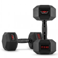 Set van 2 zeshoekige dumbbells halterset van rubber en staal 17,5 kg Goemon Aanbieding