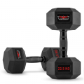 Set van 2 zeshoekige dumbbells halterset van rubber en staal 22,5 kg Goemon Aanbieding