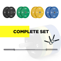Olympische halterset met stang, schijven en schijfklemmen 120 kg Olympus Verkoop