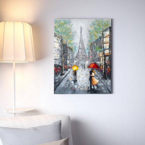 Image de paysage urbain peinte à la main sur toile 90x120cm Dans la rue Promotion