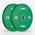Set olympische schijven 2 x 5 10 15 20 25 kg van rubber en staal 50 mm Titan Aanbod
