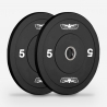 Set olympische schijven 2 x 5 10 15 20 25 kg van rubber en staal 50 mm Titan Verkoop