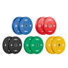 Set olympische schijven 2 x 5 10 15 20 25 kg van rubber en staal 50 mm Titan Aanbieding