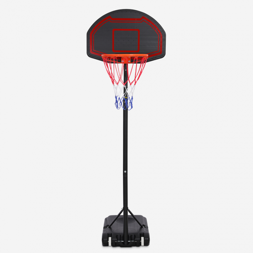 Draagbare basketbalstandaard met wielen in hoogte verstelbaar 160 - 210 cm LA Aanbieding