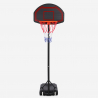 Draagbare basketbalstandaard met wielen in hoogte verstelbaar 160 - 210 cm LA Aanbieding