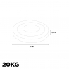 Set olympische schijven 2 x 5 10 15 20 25 kg van rubber en staal 50 mm Titan Afmetingen