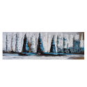 Zeilboten op zee schilderij bij hand op canvas 140 x 45 cm Sailing Along Verkoop