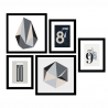 Ensemble de 5 tableaux avec cadre au design minimaliste Frame B&W Vente