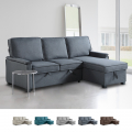 Canapé d'angle 3 places design moderne avec méridienne et coffre Stratum Promotion