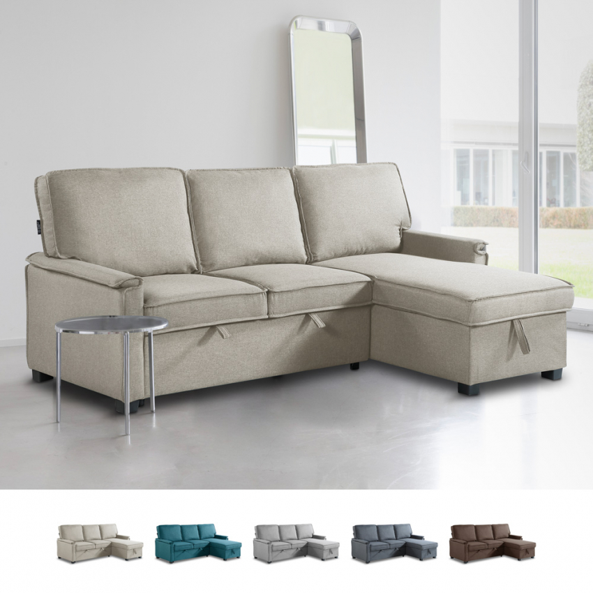 Canapé d'angle 3 places design moderne avec méridienne et coffre Stratum 