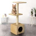 Kattenkrabpaal met 2 verdiepingen, diverse slaapplekken en sisal zuil 95 cm Pixiebob Korting