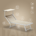 Bain de soleil professionnels lits de plage transats aluminium Italia 4 pièces