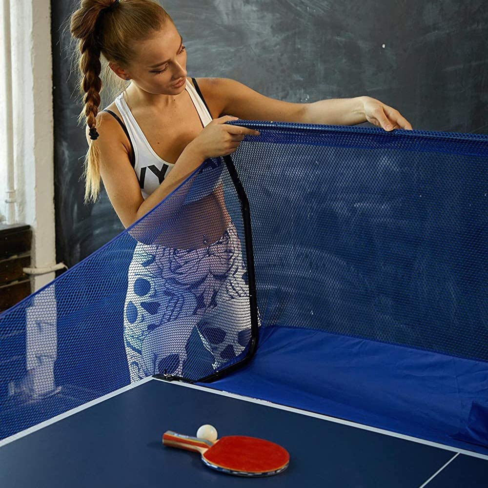 leren helemaal Rechtsaf Vork Ping Pong / tafeltennis Net voor het Opvangen van Ballen met Container  en Centrale opening