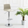 Tabouret de bar et cuisine pied acier chromé réglable en hauteur Grand Soleil Imola 