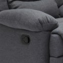 Fauteuil relax inclinable à roulette avec repose-pieds design tissu Maura 