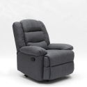 Verstelbare stoffen relax fauteuil met voetensteun en 4 wielen Maura 