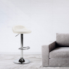 Tabouret haut de bar et cuisine en similicuir chromé Baltimora Dimensions