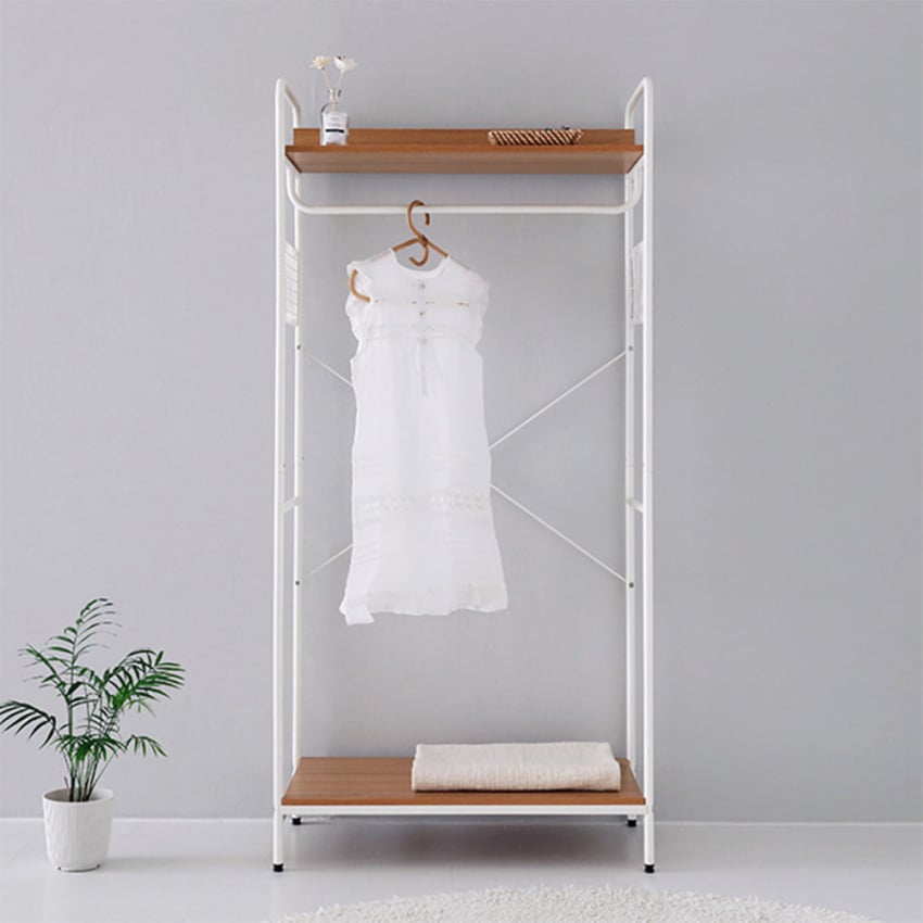 Wit metalen open garderobe voor ingang of slaapkamer Otto Light Aanbieding