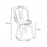 vierkante tafel en stoelen van metaal en hout in industriële Lix-stijl pigalle 