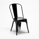 vierkante tafel en stoelen van metaal en hout in industriële-stijl pigalle 