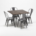 table + 4 chaises métal et bois au style industriel pigalle Offre