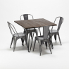 table + 4 chaises métal et bois au style industriel pigalle Offre
