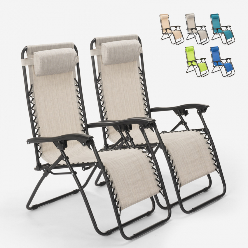 2 transats de plage et jardin pliants multipositions Emily Zero Gravity Promotion 2 transats de plage et jardin pliants multipositions Emily Zero Gravity Promotion