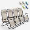 4 chaises longues de plage et jardin pliants multipositions Emily Zero Gravity Vente