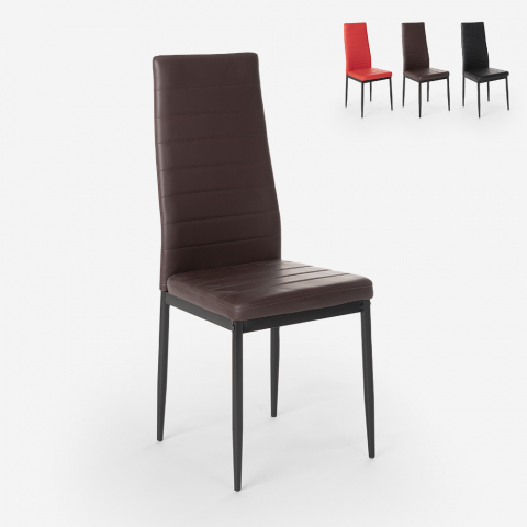 Modern design kunstleer gestoffeerde stoelen voor keuken eetkamer restaurant Imperial Dark Aanbieding
