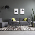 Canapé modulable 3 places en tissu de style moderne avec méridienne Jantra Vente