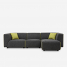 Canapé modulable 3 places en tissu de style moderne avec méridienne Jantra Offre