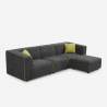 Canapé modulable 3 places en tissu de style moderne avec méridienne Jantra Remises