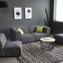 Canapé modulable 3 places en tissu de style moderne avec méridienne Jantra Achat