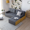 Canapé 3 places confortable de style moderne en tissu avec méridienne Luda Vente