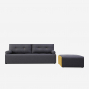 Canapé 3 places confortable de style moderne en tissu avec méridienne Luda Remises