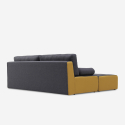 Canapé 3 places confortable de style moderne en tissu avec méridienne Luda Modèle