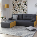 Canapé 3 places confortable de style moderne en tissu avec méridienne Luda Prix