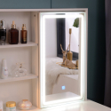 Coiffeuse et table de maquillage mobile avec miroir à LED et tabouret Andrina Remises