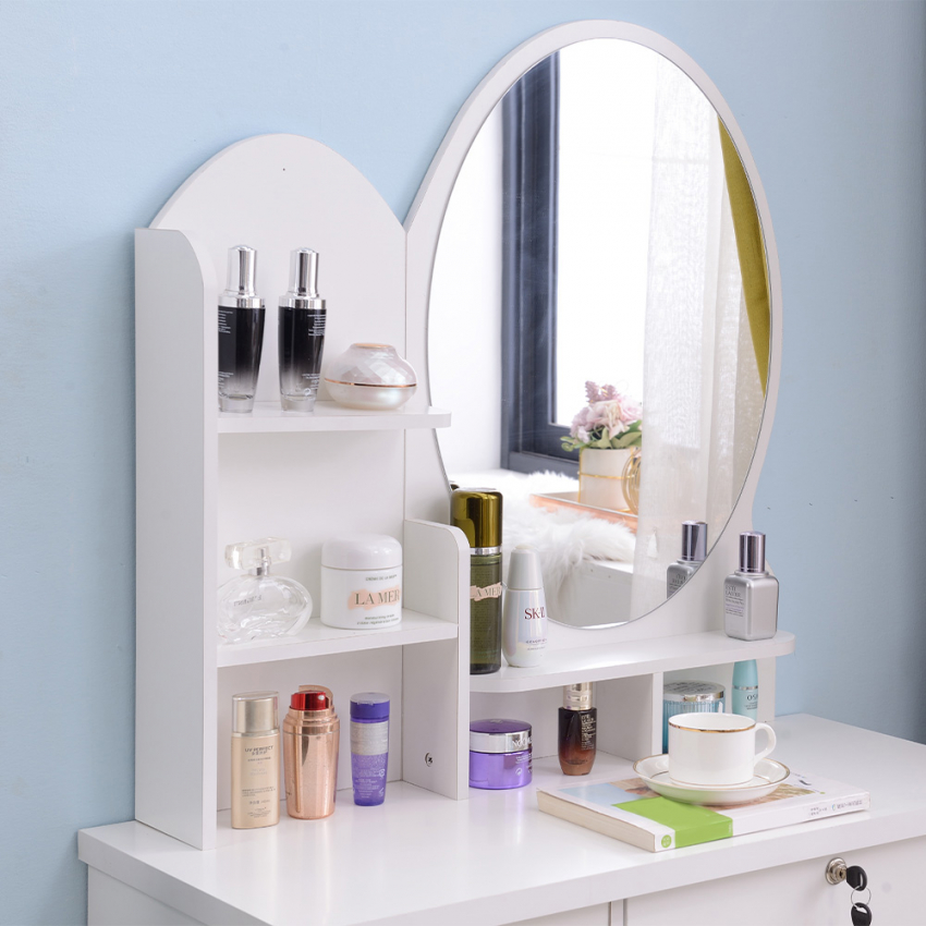 Coiffeuse Pour Enfant Table De Maquillage Avec Tabouret, Miroir