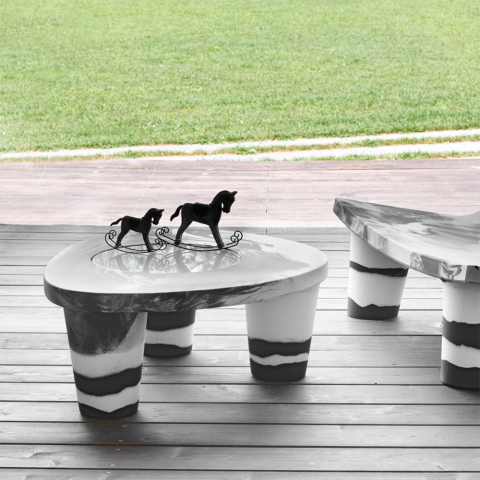 Table Basse Design avec plateau en verre Local Jardin Maison Slide Low Lita Table Anniversary Promotion