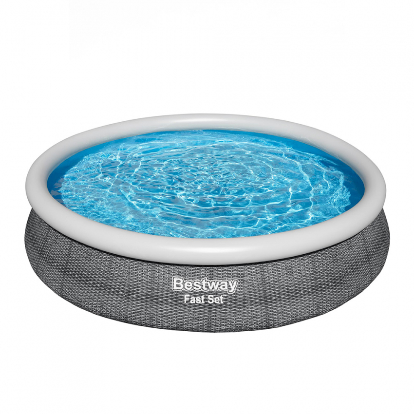 Bovengronds rond zwembad 366x76 cm met rotan effect Bestway Fast Set 57445 Aanbieding Bovengronds rond zwembad 366x76 cm met rotan effect Bestway Fast Set 57445 Aanbieding