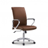 Chaise de bureau ergonomique pivotante élégante en acier similicuir Cursus Coffee Promotion