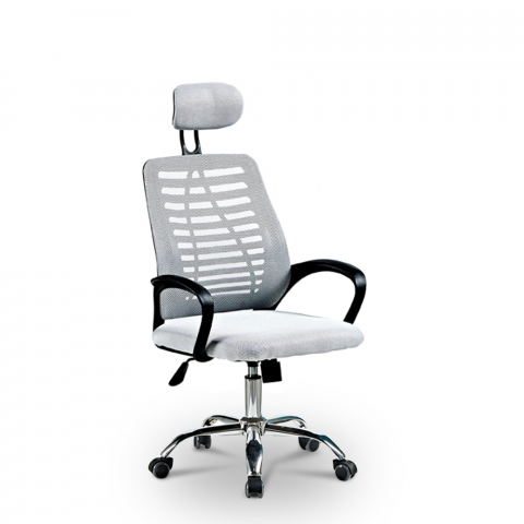 Chaise de bureau ergonomique avec tissu respirant et appui-tête Equilibrium Moon