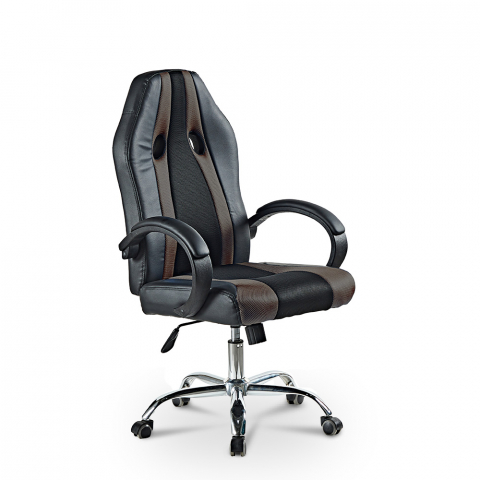 Chaise de jeu de bureau au design sportif ergonomique en éco-cuir réglable en hauteur Qatar Promotion