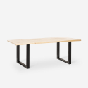 Industriële eettafel met ijzeren poten en houten blad Rajasthan 180 Model
